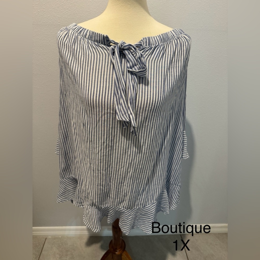 Sundance Boutique Blue and White Striped Blouse